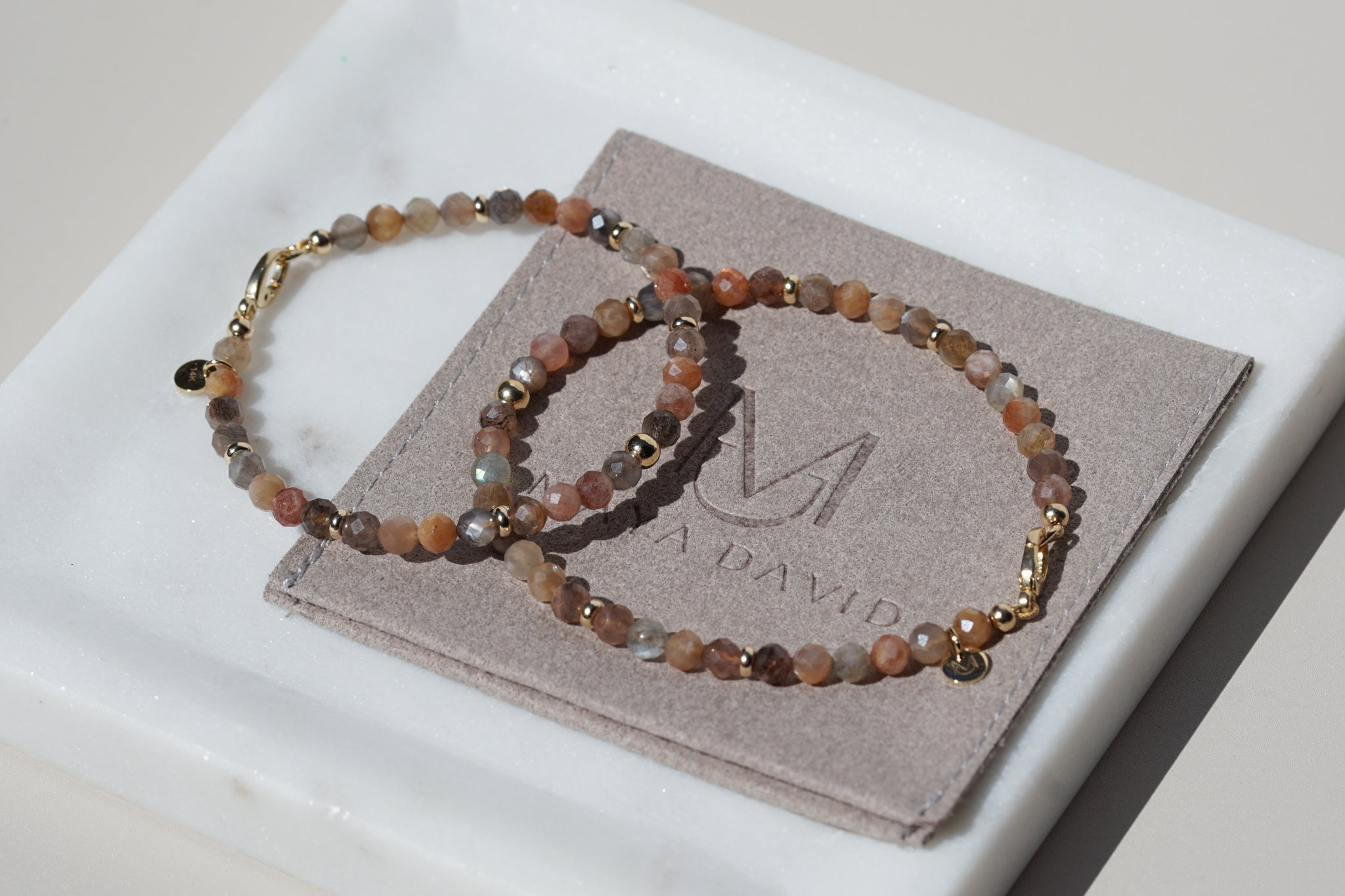 Solara Bracelet | Sunstone & 14K Gold