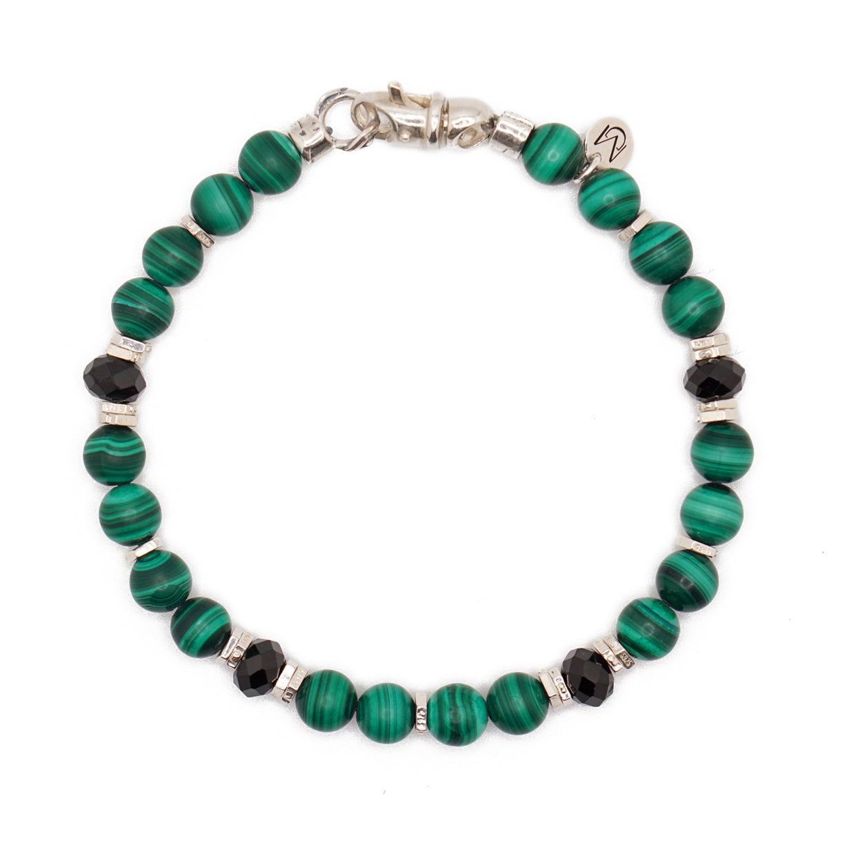 Vector Bracelet | Malachite, Black Spinel & Sterling Silver