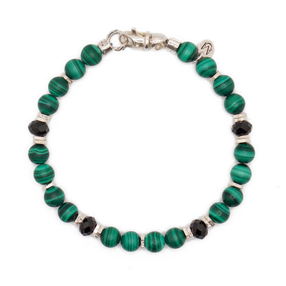 Malachite & Black Spinel | Sterling Silver | 6mm