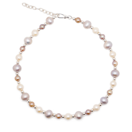 Multi Pearl Necklace | Sterling Silver