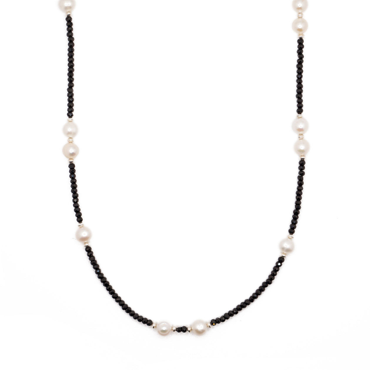 Noire Necklace | Black Spinel, Pearls & Sterling Silver