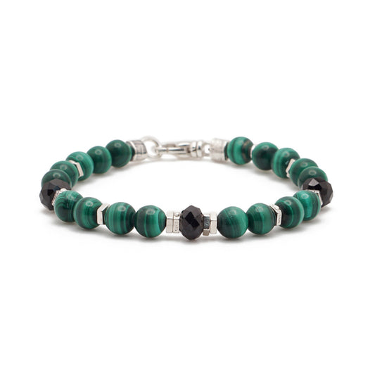 Malachite & Black Spinel | Sterling Silver | 6mm