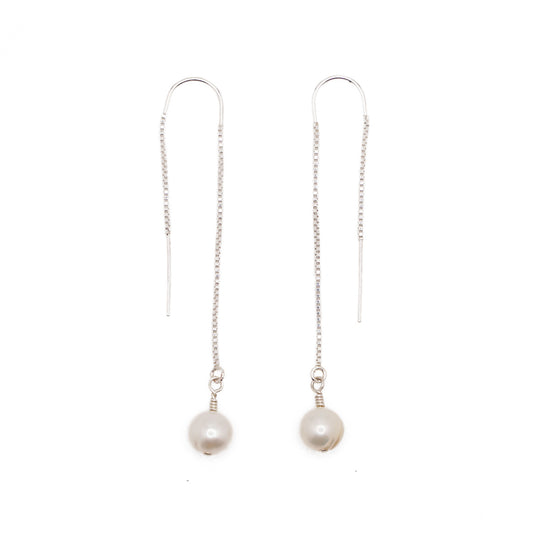 Pearl Drop Earrings | Sterling Silver