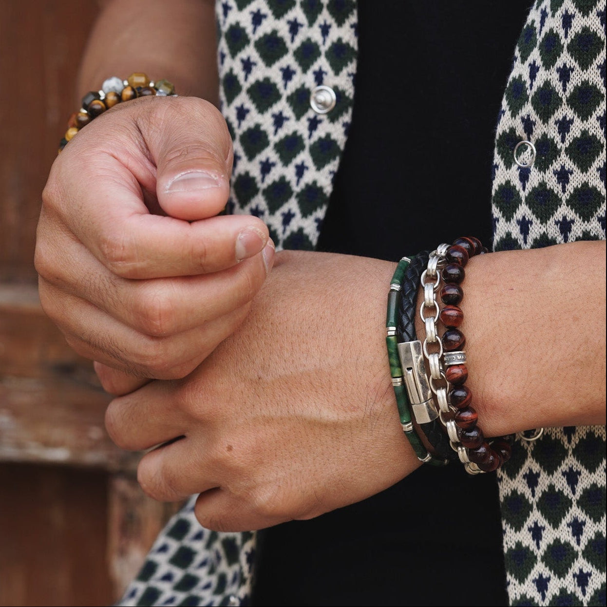 Signature Bold Bracelet | Red Tiger's Eye & Sterling Silver