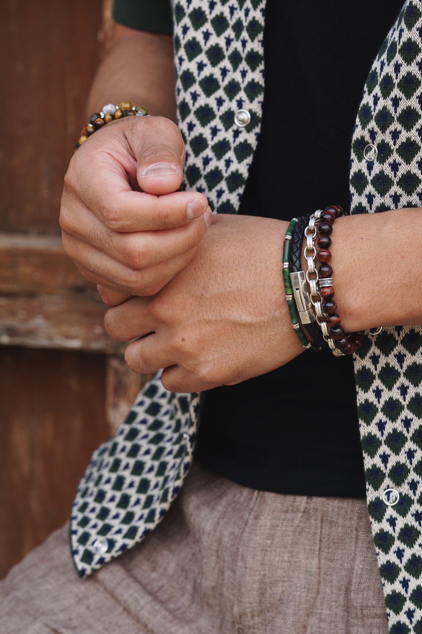 Signature Bold Bracelet | Red Tiger's Eye & Sterling Silver