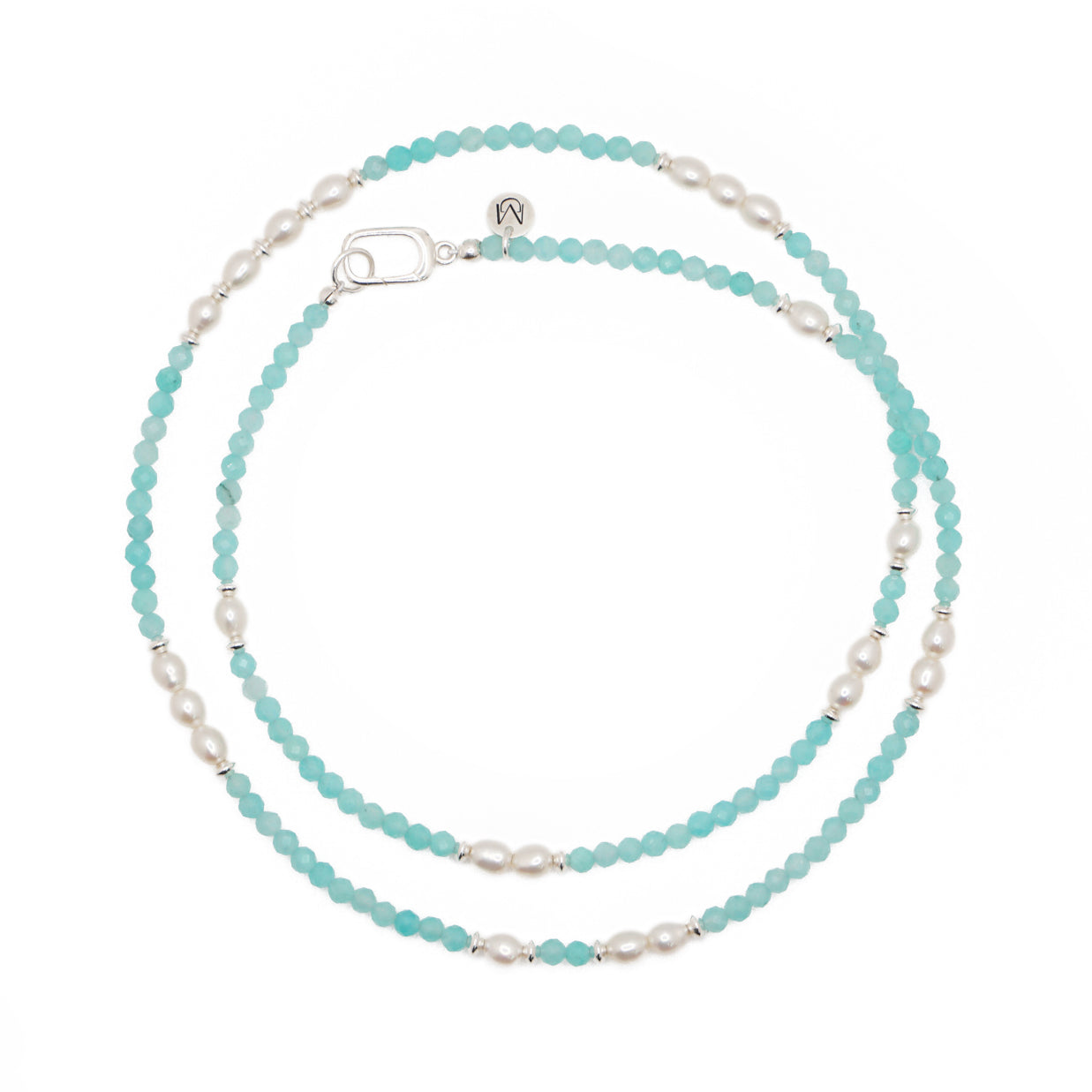 Azure Necklace | Amazonite, Pearls & Sterling Silver