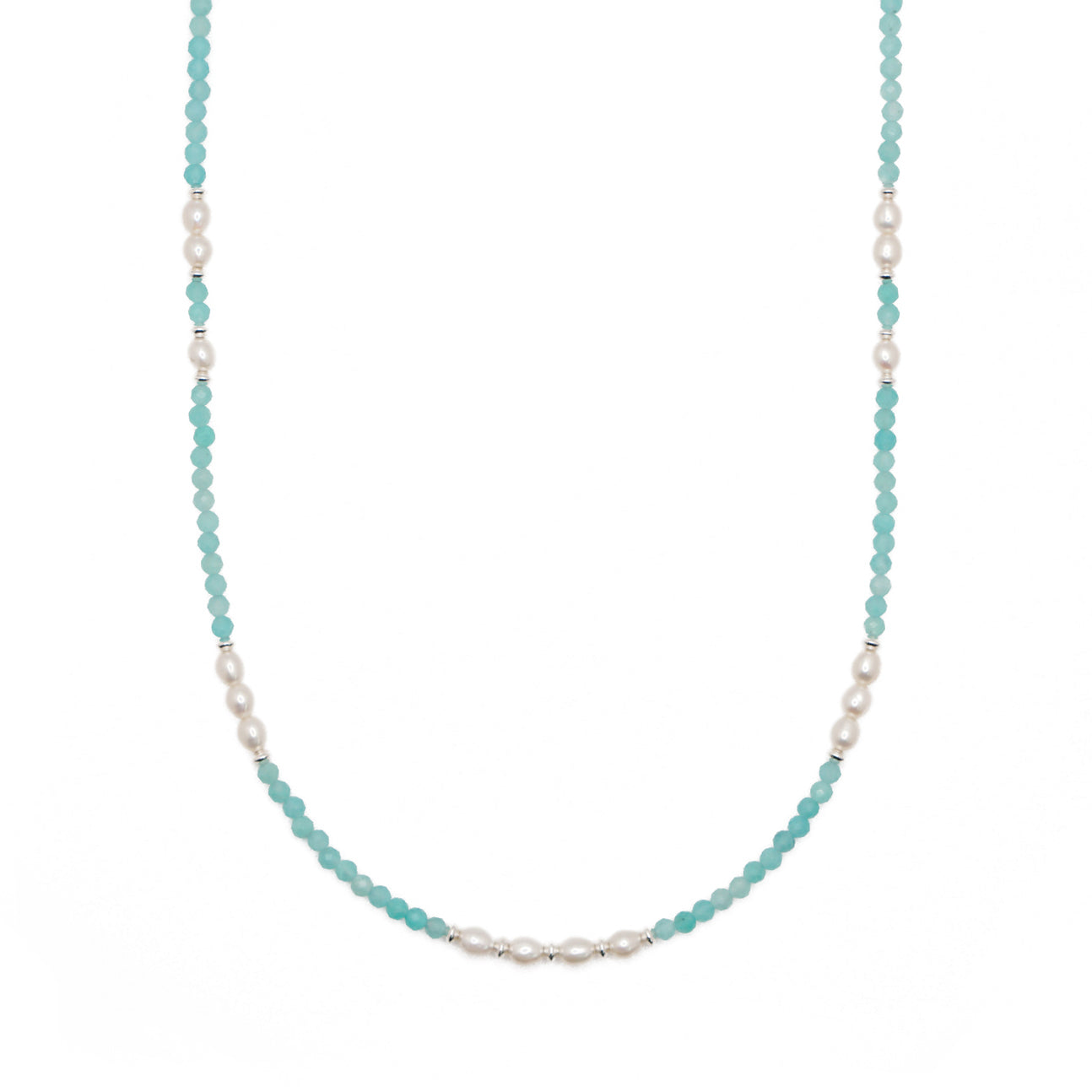 Azure Necklace | Amazonite, Pearls & Sterling Silver