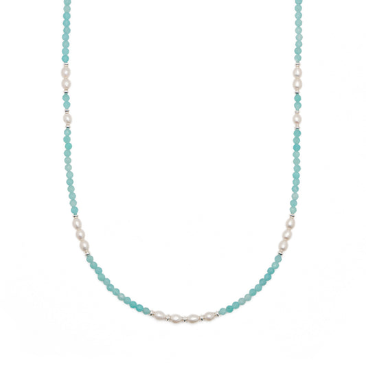 Amazonite & Pearl Necklace | Sterling Silver