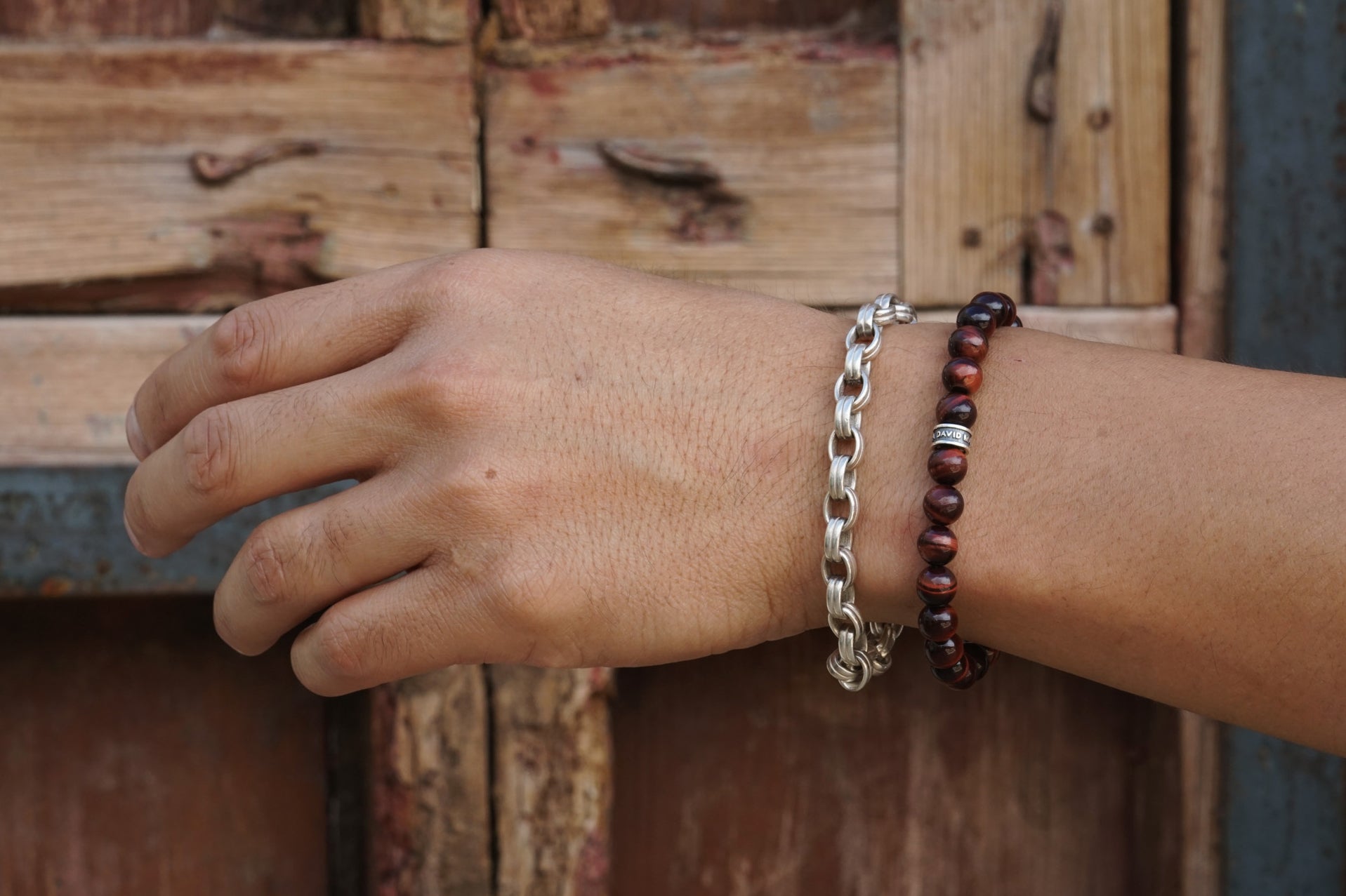 Signature Bold Bracelet | Red Tiger's Eye & Sterling Silver