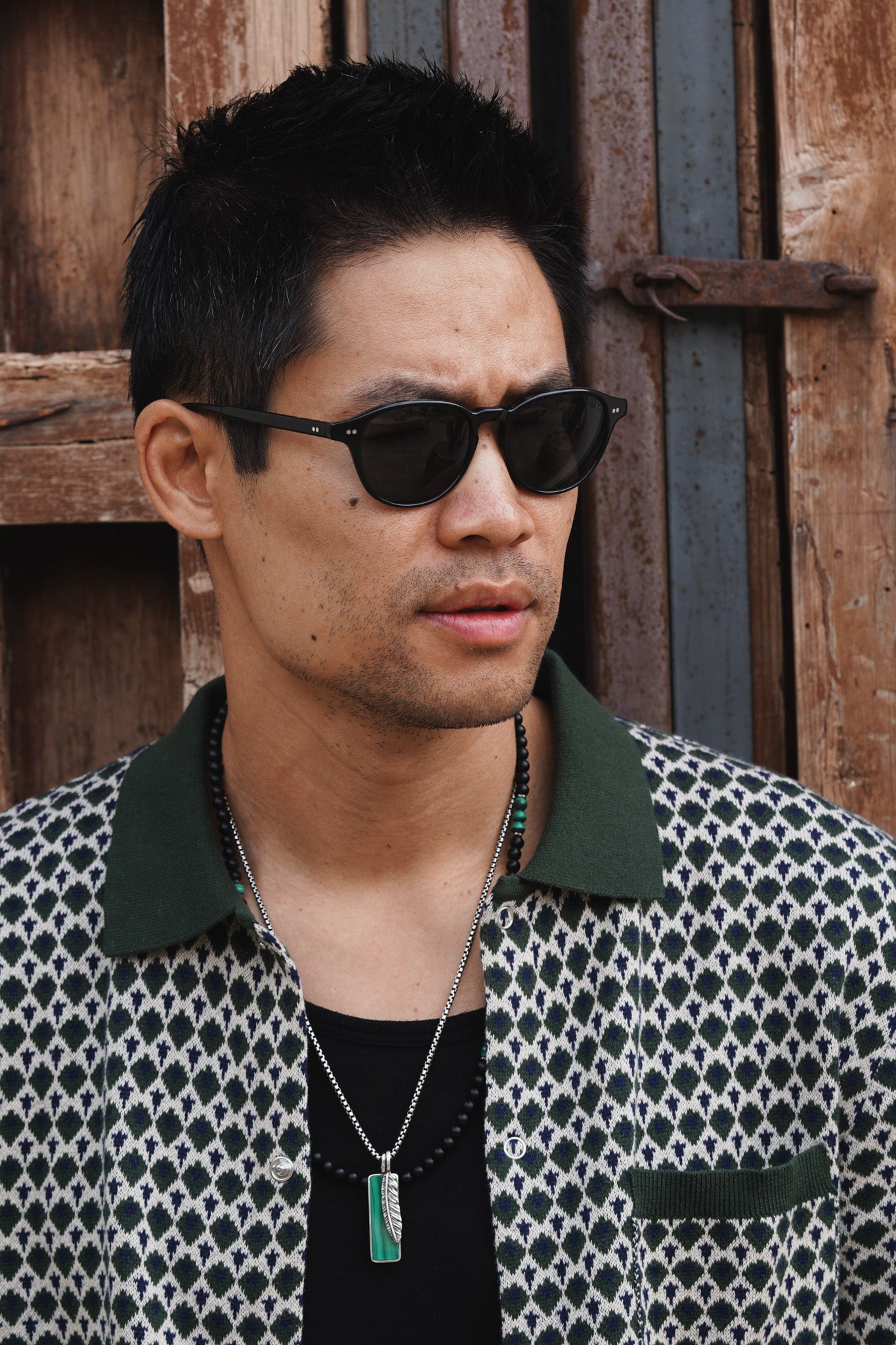 Flight Tag Necklace | Malachite & Sterling Silver