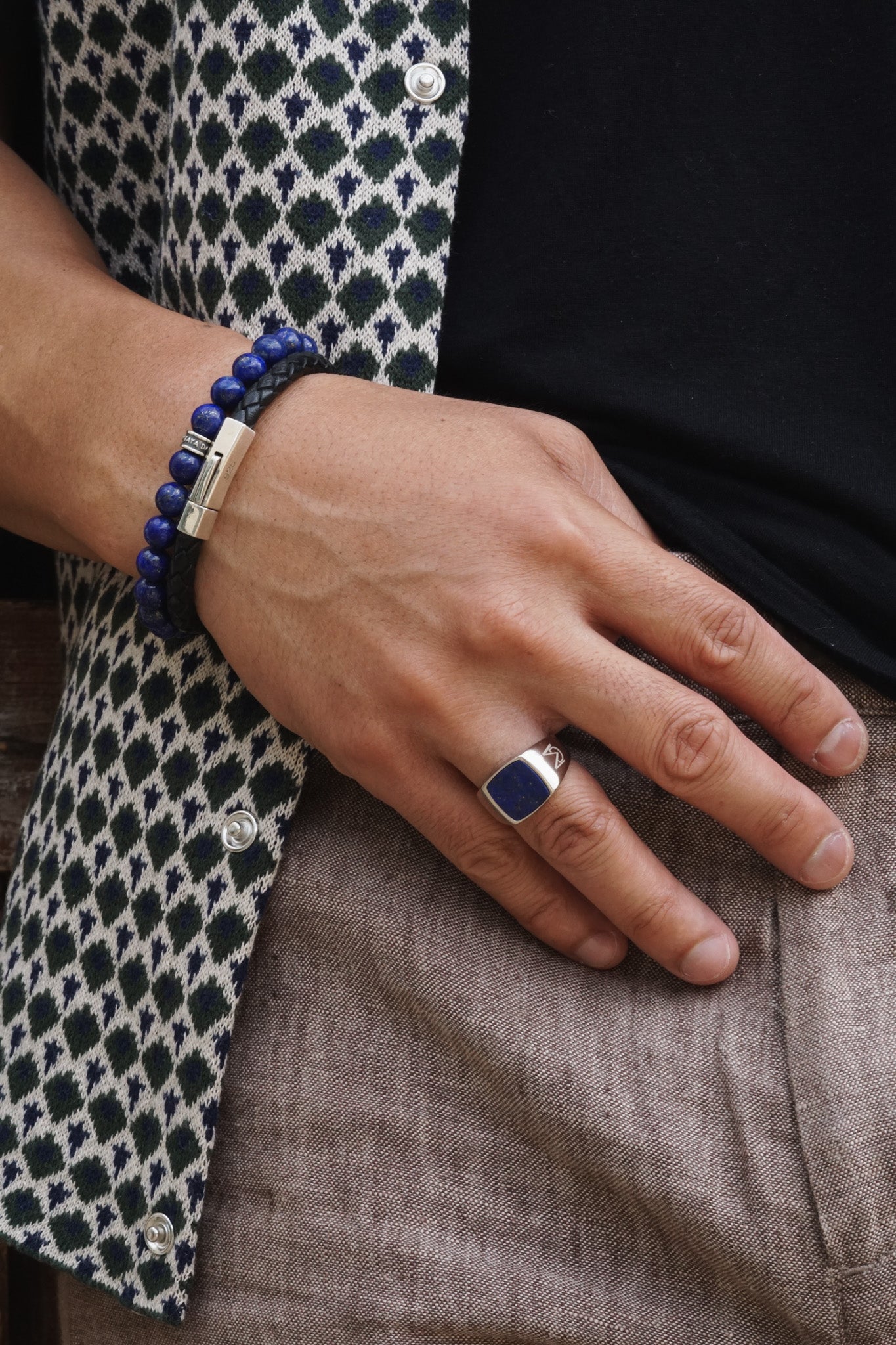 Signature Bold Bracelet | Lapis Lazuli & Sterling Silver