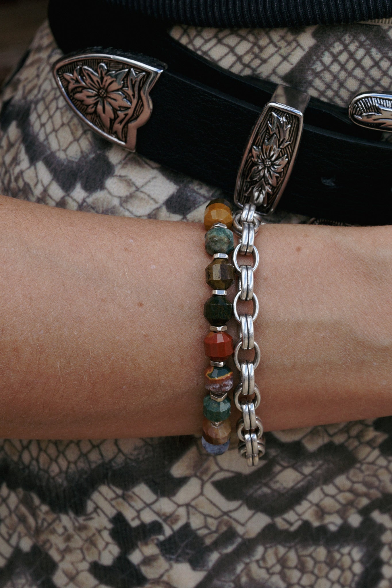 Voyager Bracelet | Ocean Jasper & Sterling Silver