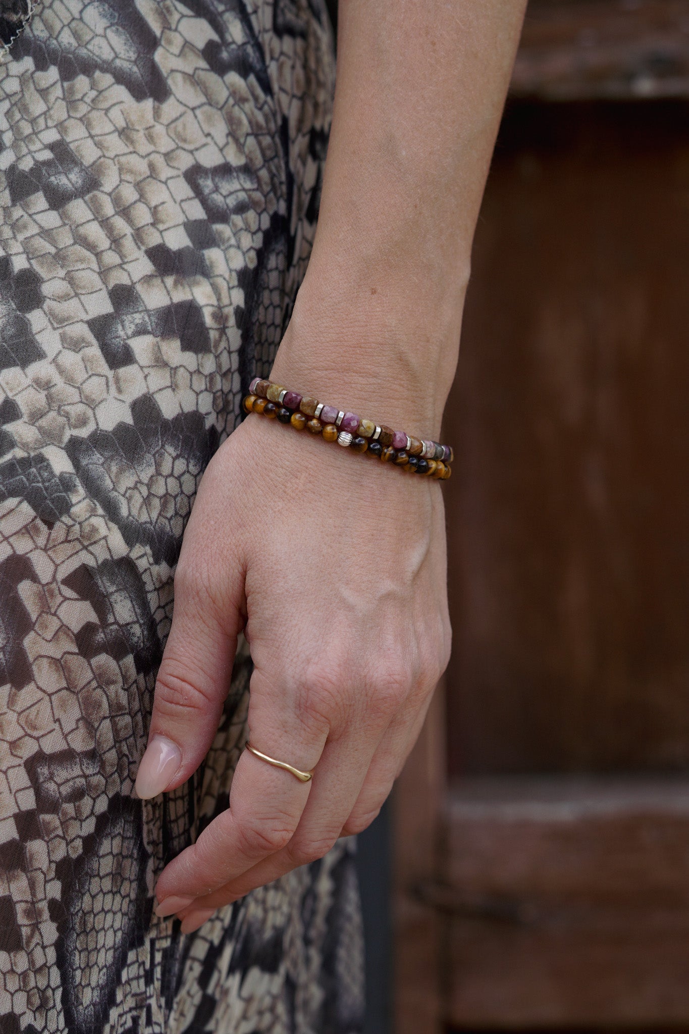 Refined Slim Bracelet | Tiger's Eye & Sterling Silver
