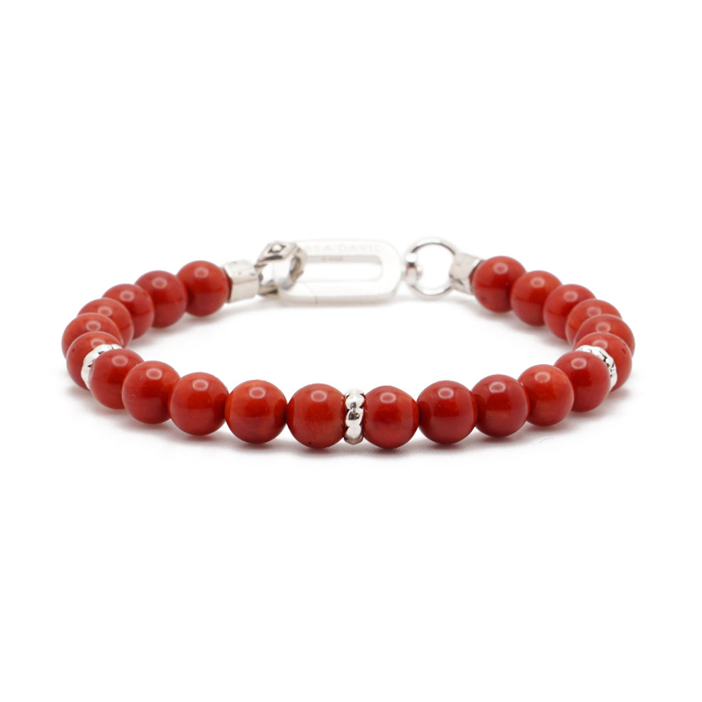 Refined Signature Bracelet | Red Coral & Sterling Silver