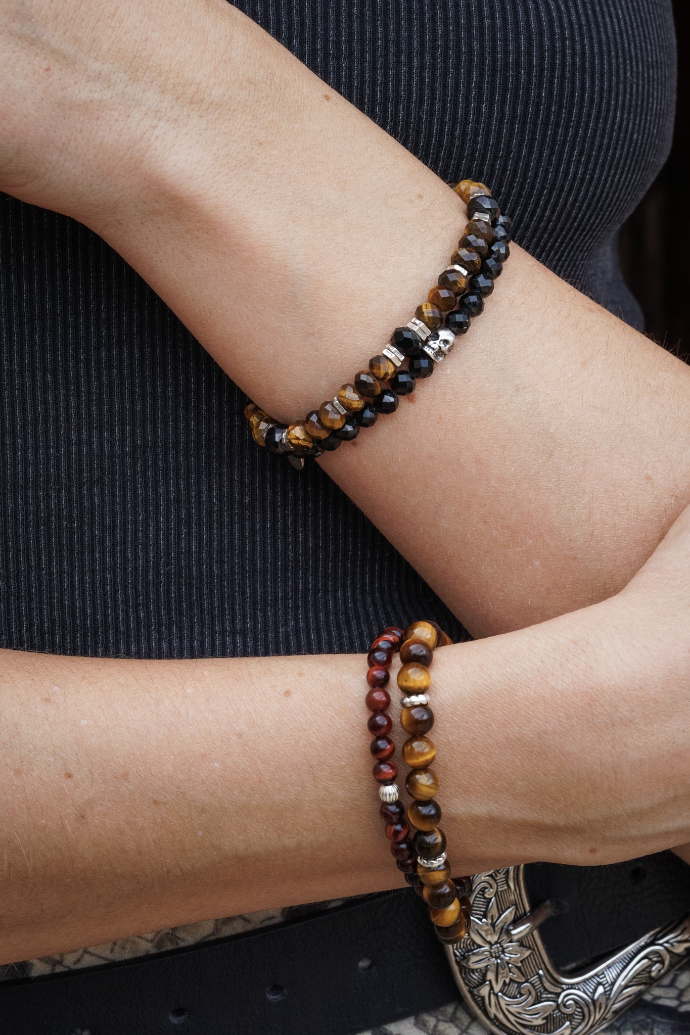 Tiger's Eye & Black Spinel | Sterling Silver | 6mm