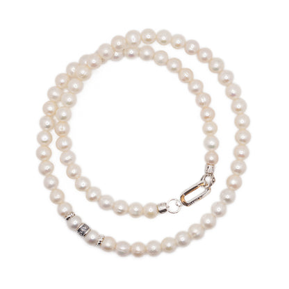 Men's Pearl Necklace | Sterling Silver