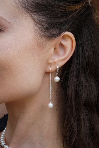 Pearl Drop Earrings | Sterling Silver