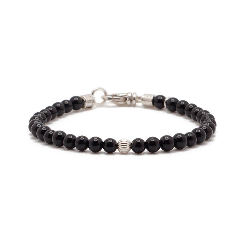 Refined Slim Bracelet | Onyx & Sterling Silver