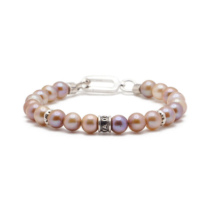 Mauve Pearl Bracelet | Sterling Silver