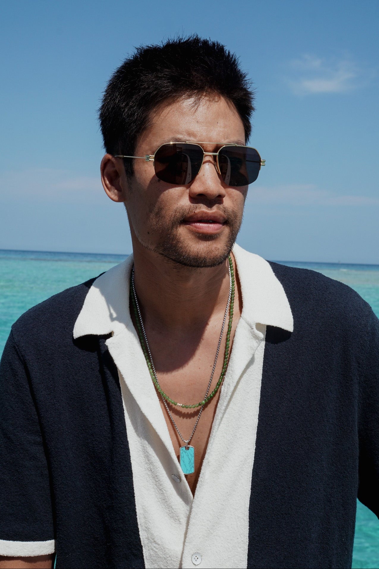 Horizon Tag Necklace | Turquoise & Sterling Silver