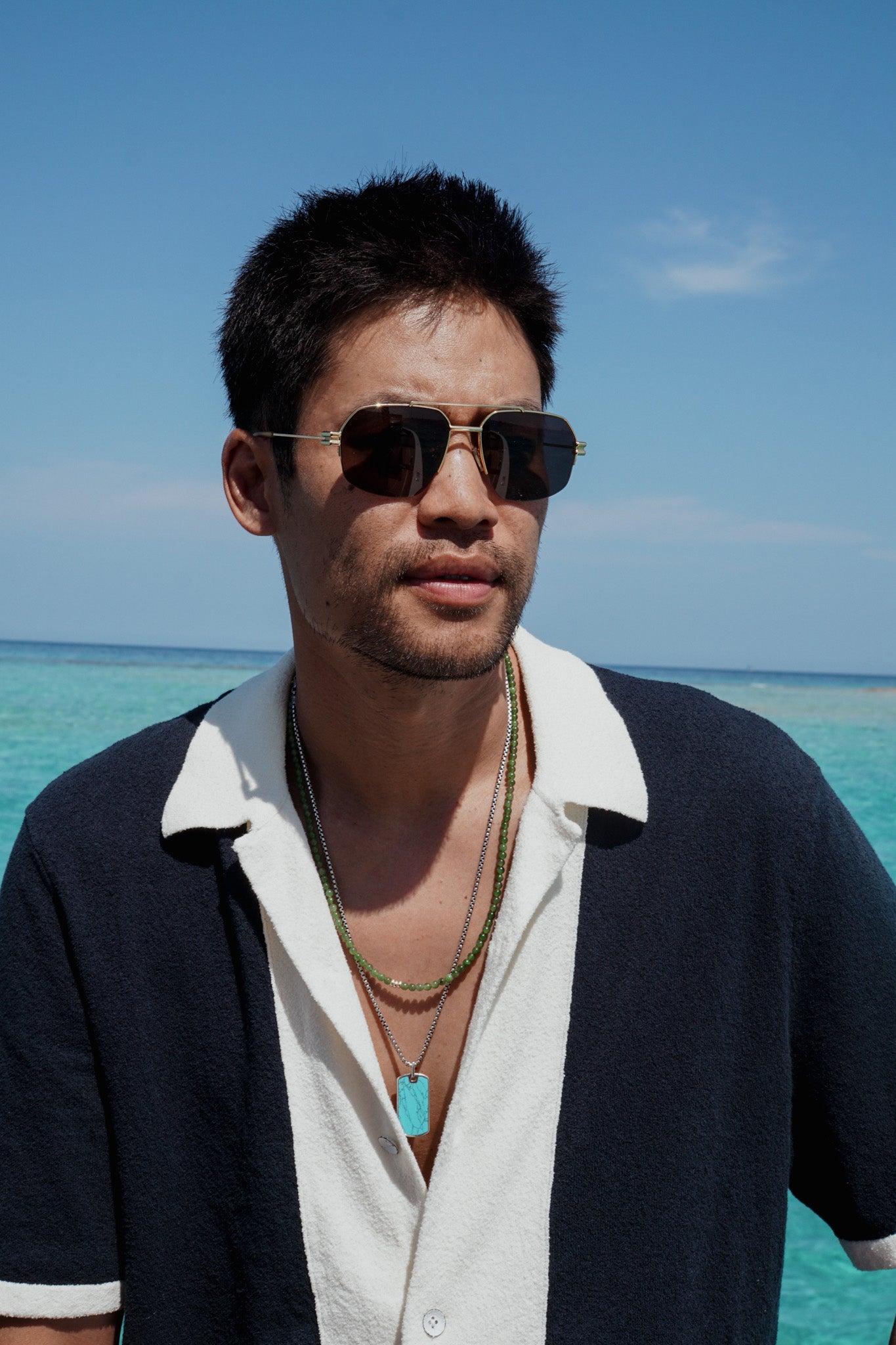 Horizon Tag Necklace | Turquoise & Sterling Silver