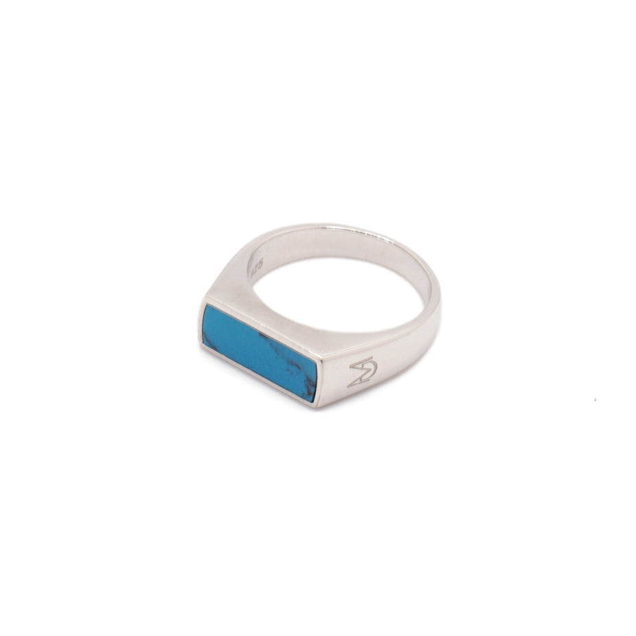 Turquoise Slim Signet Ring | Sterling Silver