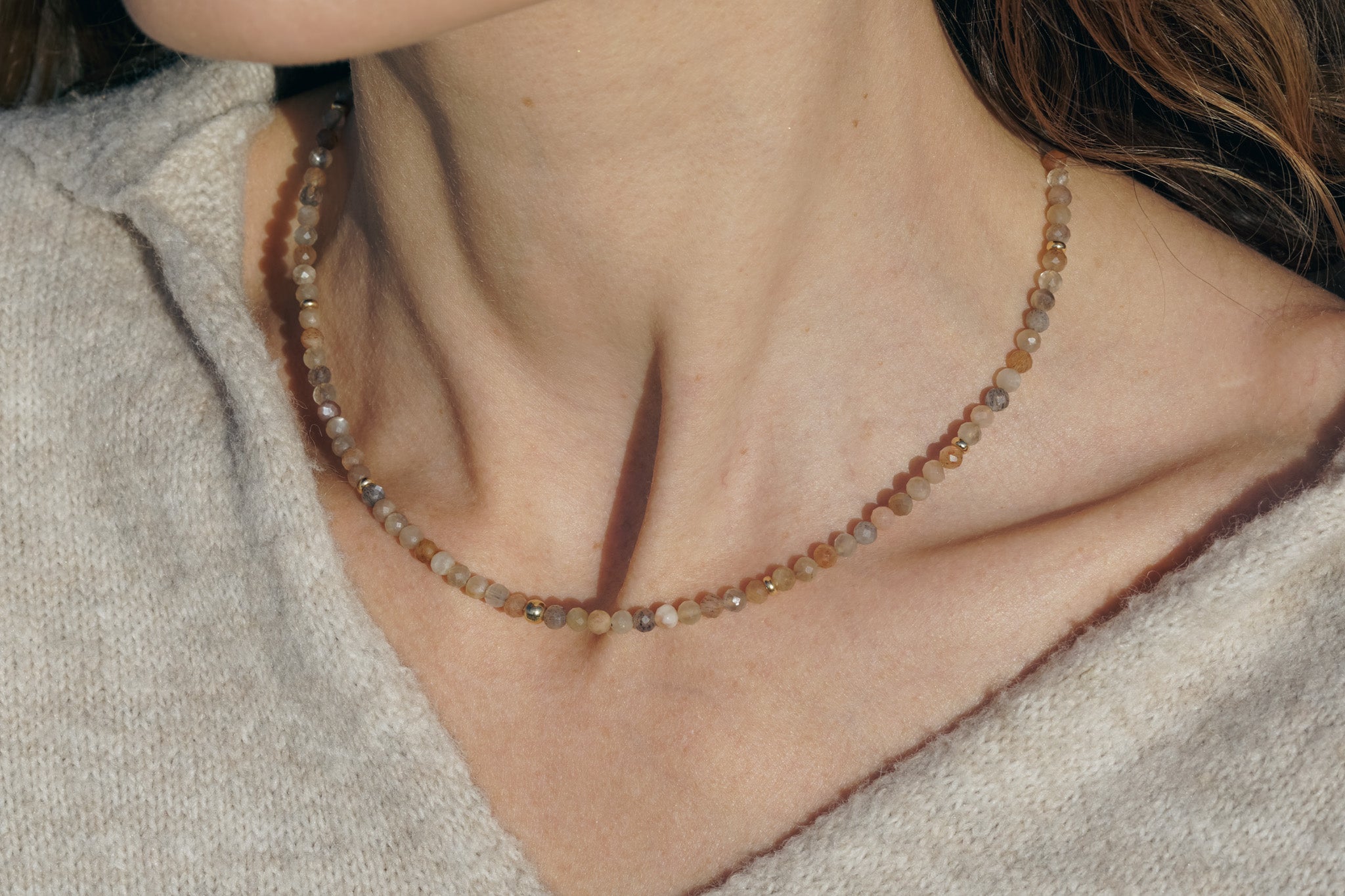 Solara Necklace | Sunstone & 14K Gold