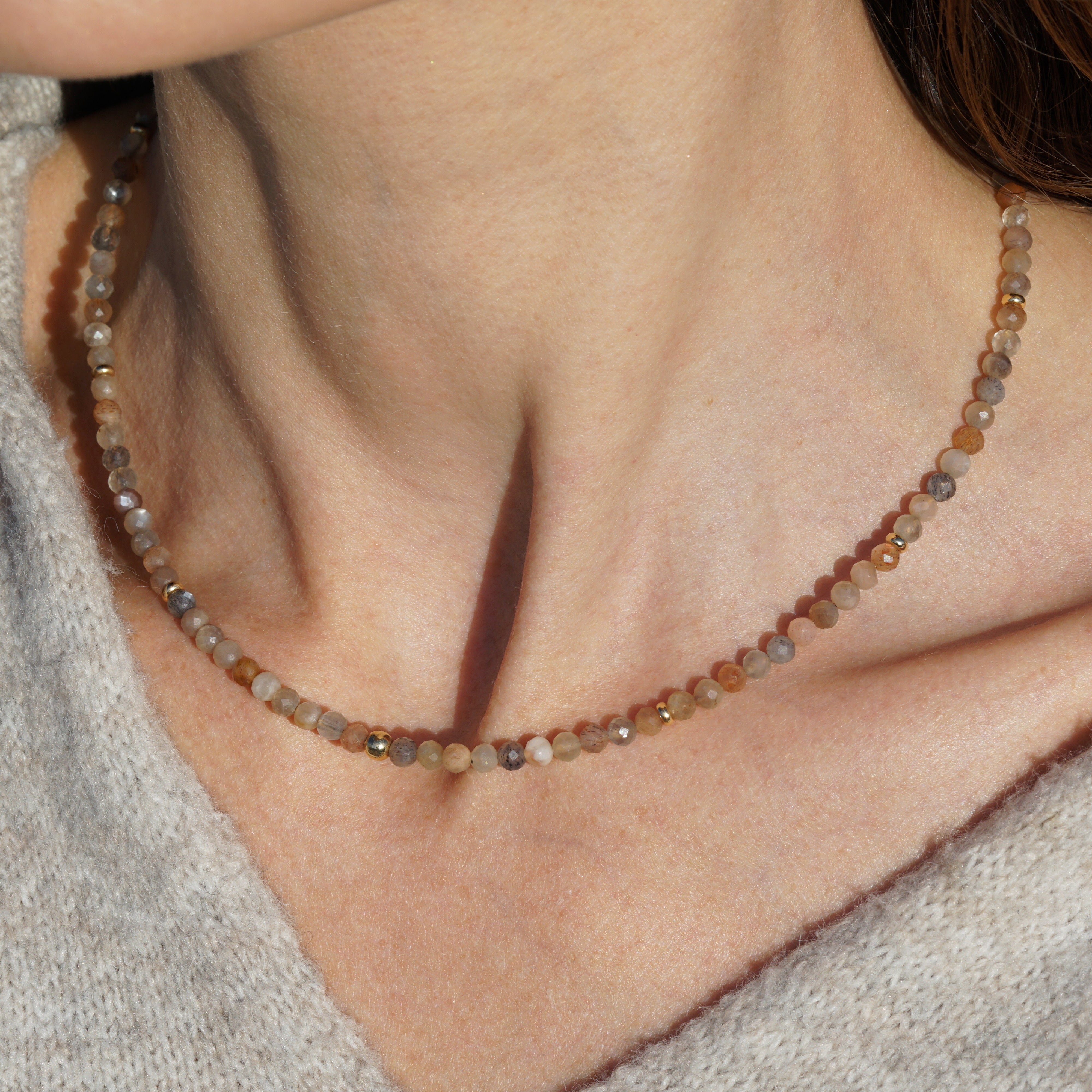 Solara Necklace | Sunstone & 14K Gold