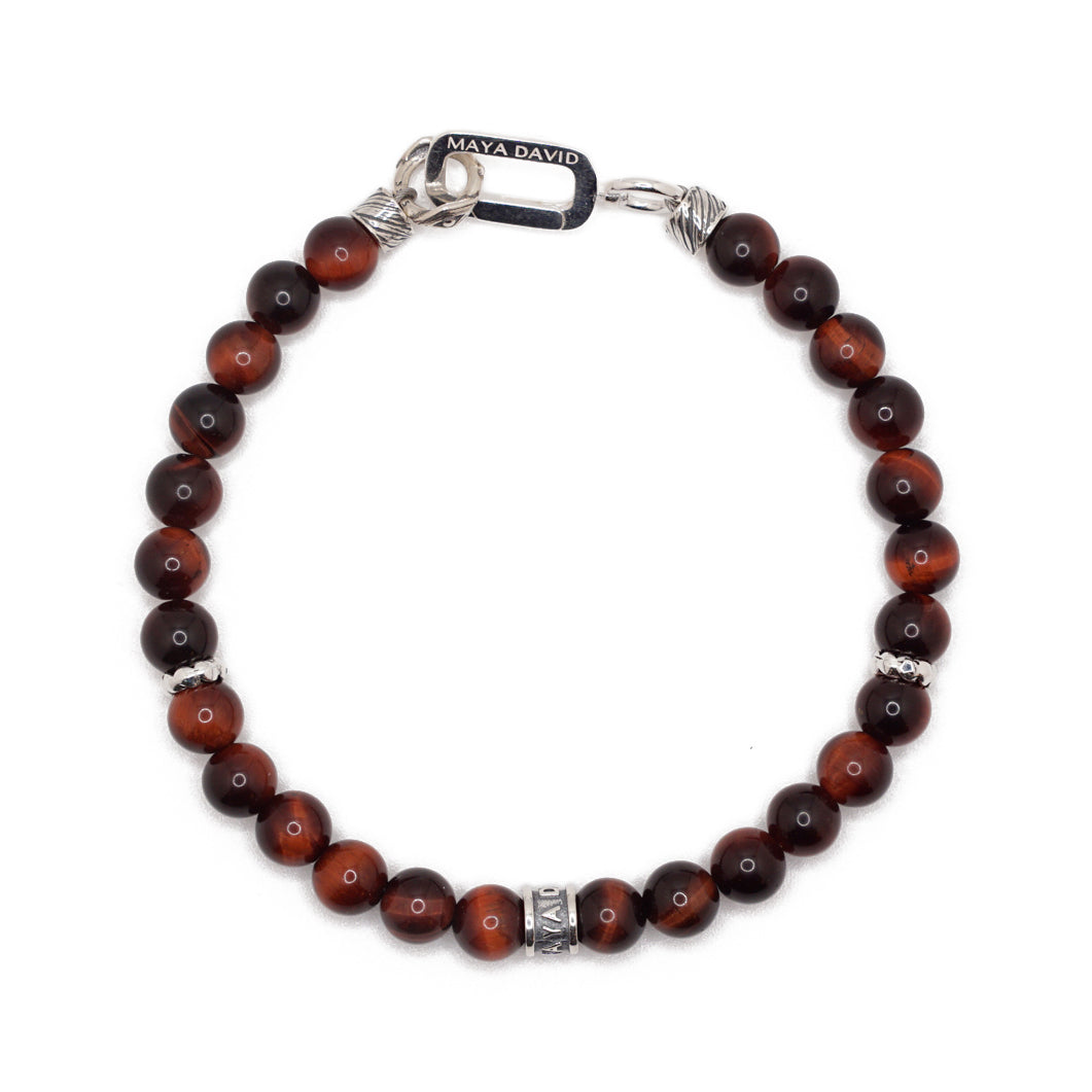 Signature Bracelet | Red Tiger's Eye & Sterling Silver