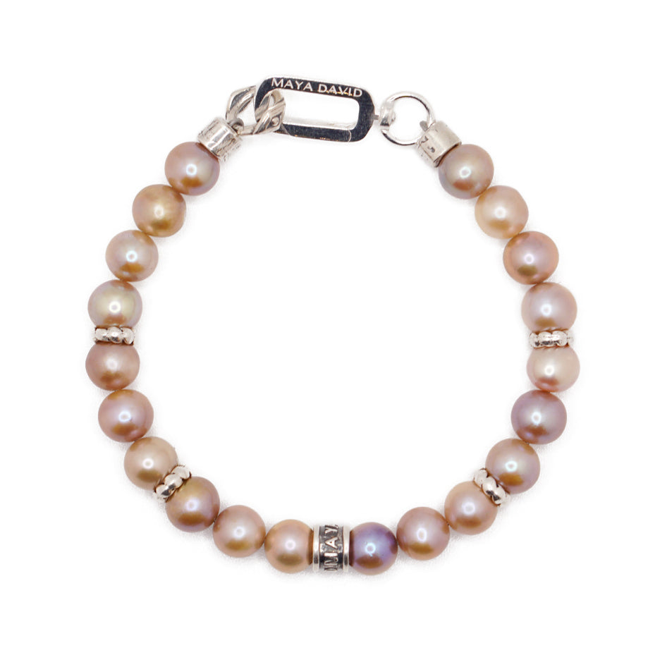 Mauve Pearl Bracelet | Sterling Silver