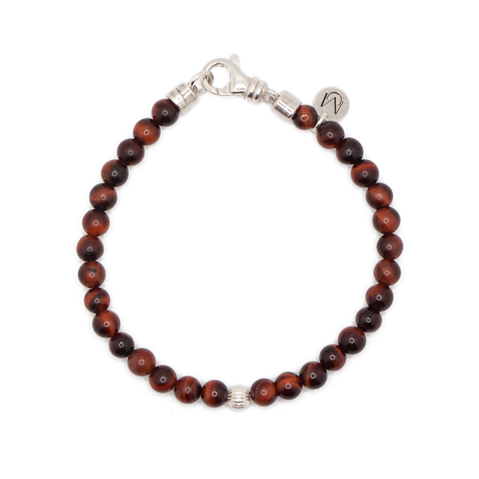 Refined Slim Bracelet | Red Tiger's Eye & Sterling Silver