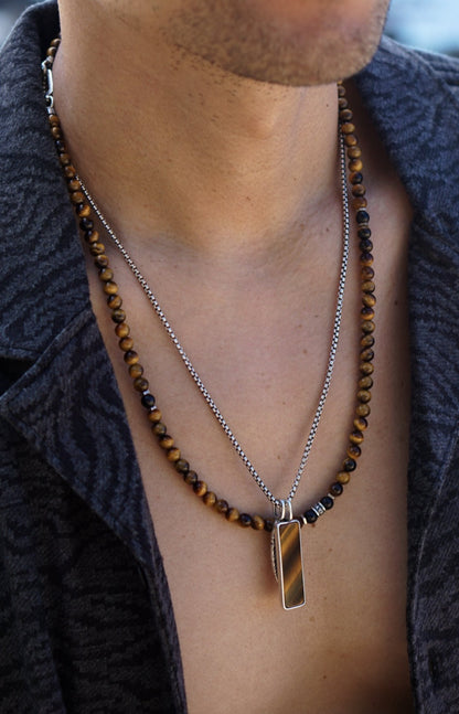 Tiger's Eye Necklace | Sterling Silver