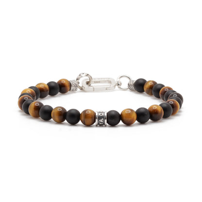 Onyx & Tiger's Eye | Sterling Silver | 6mm