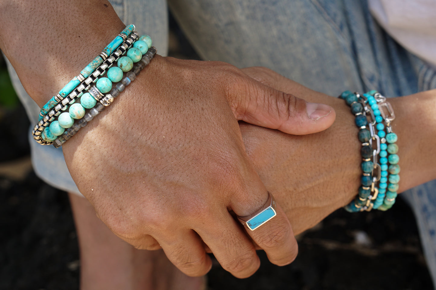 Turquoise Slim Signet Ring | Sterling Silver