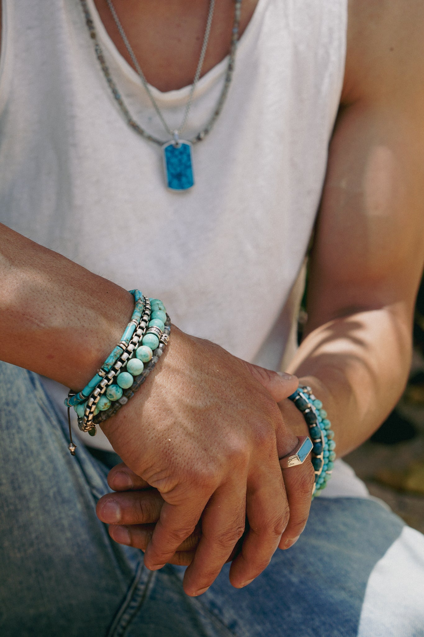 Turquoise Slim Signet Ring | Sterling Silver