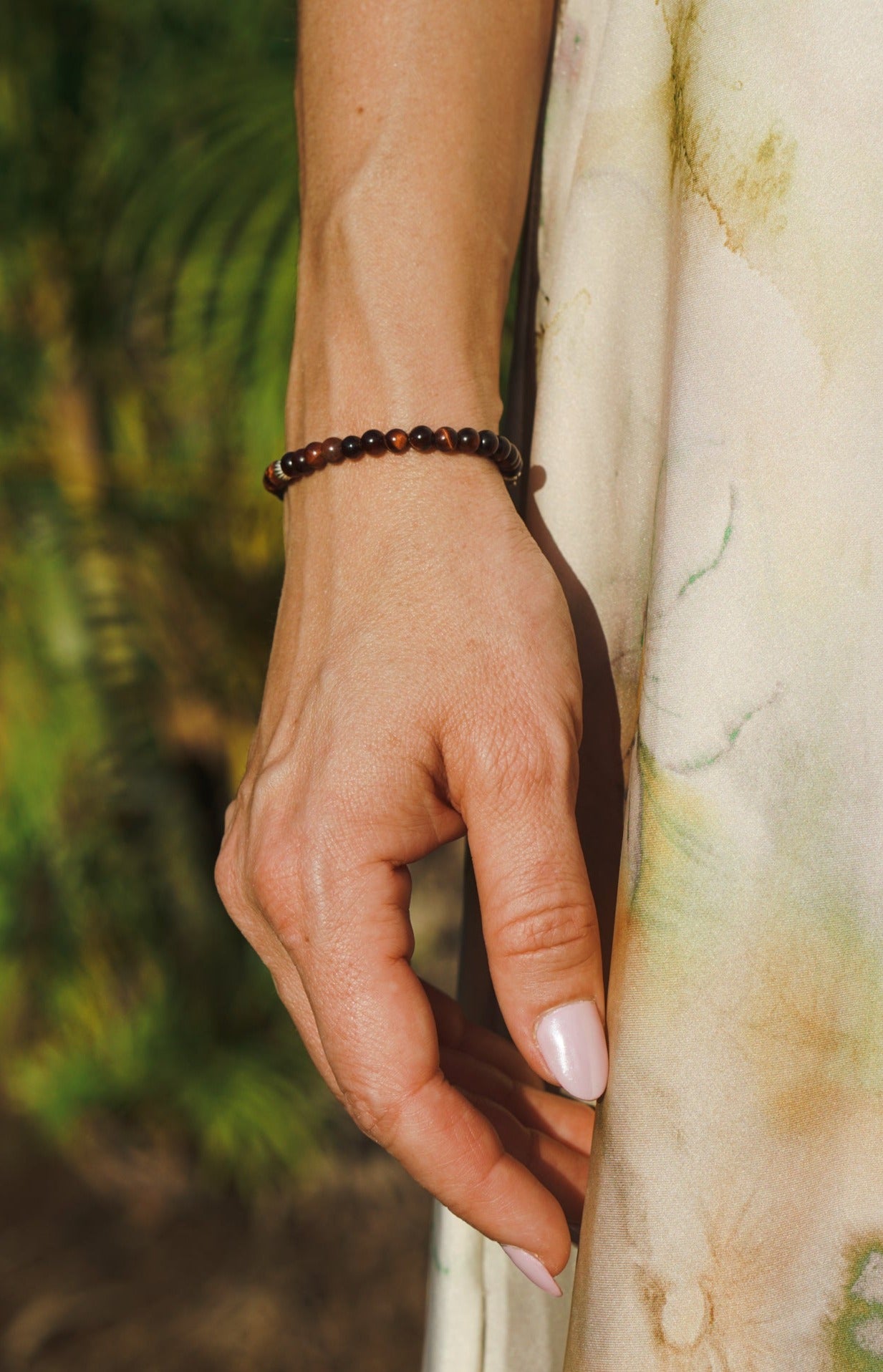 Refined Slim Bracelet | Red Tiger's Eye & Sterling Silver