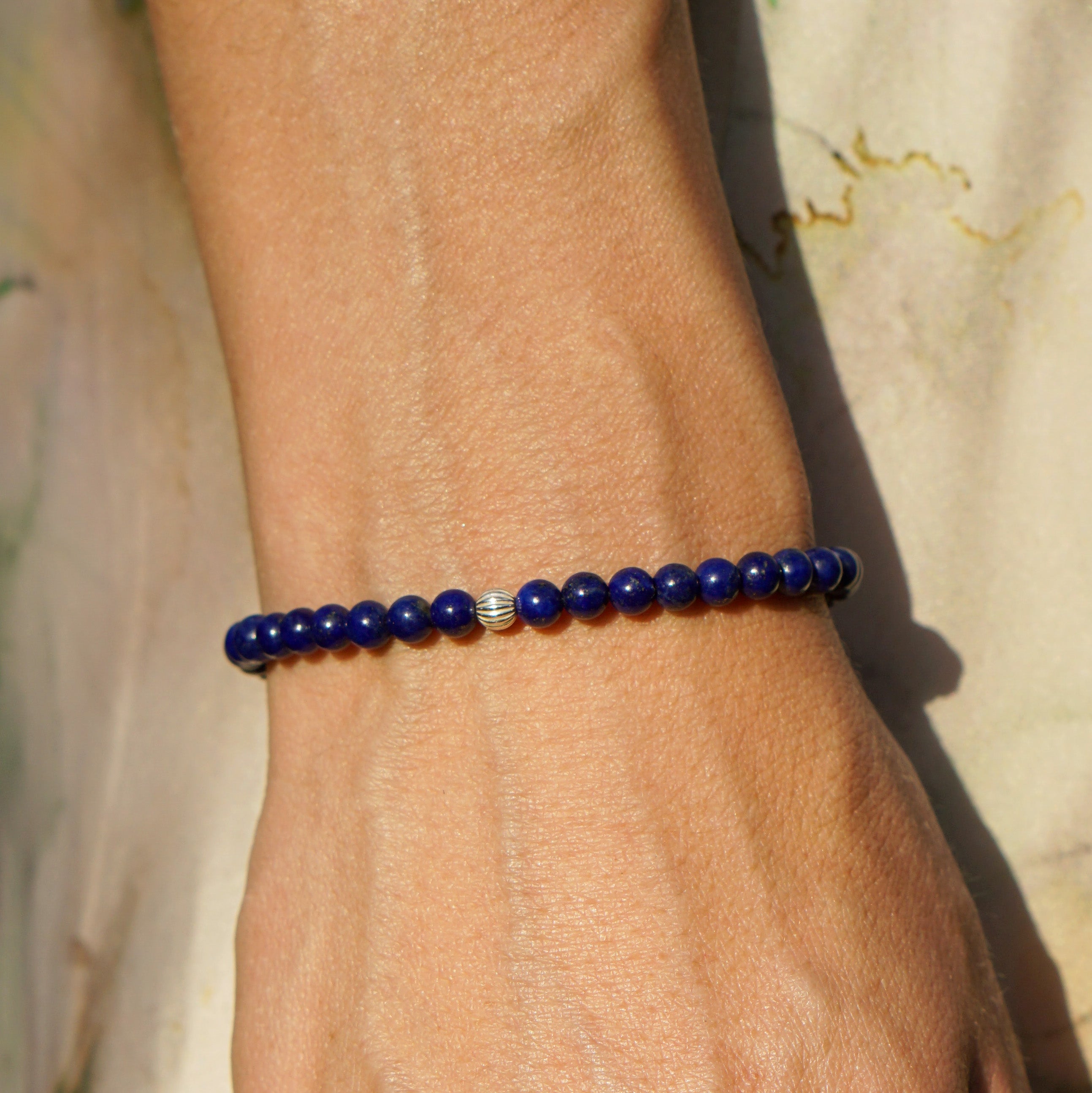 Refined Slim Bracelet | Lapis Lazuli & Sterling Silver