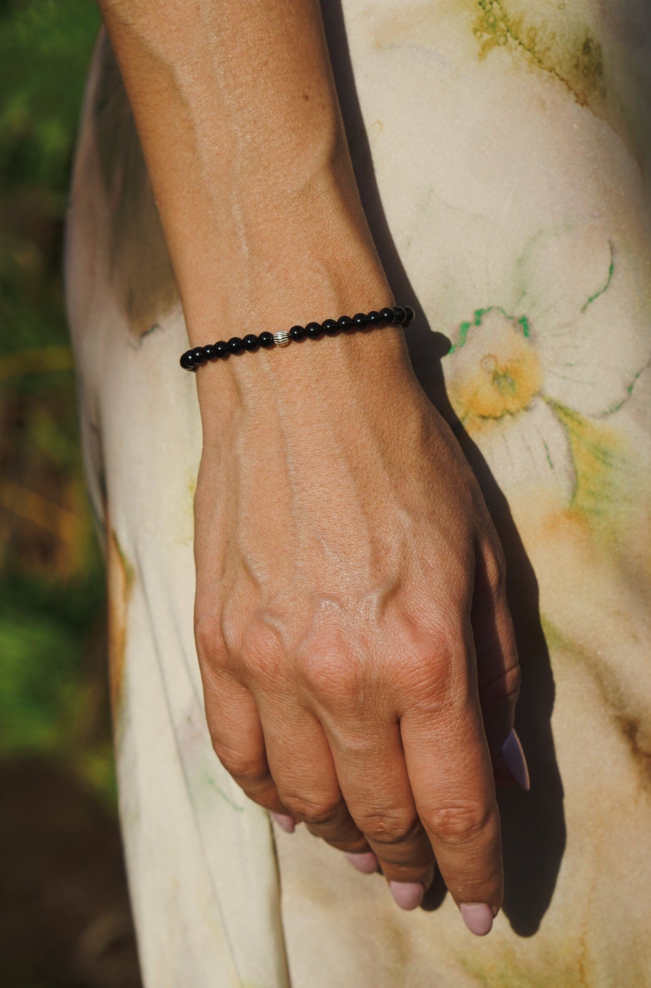 Refined Slim Bracelet | Onyx & Sterling Silver