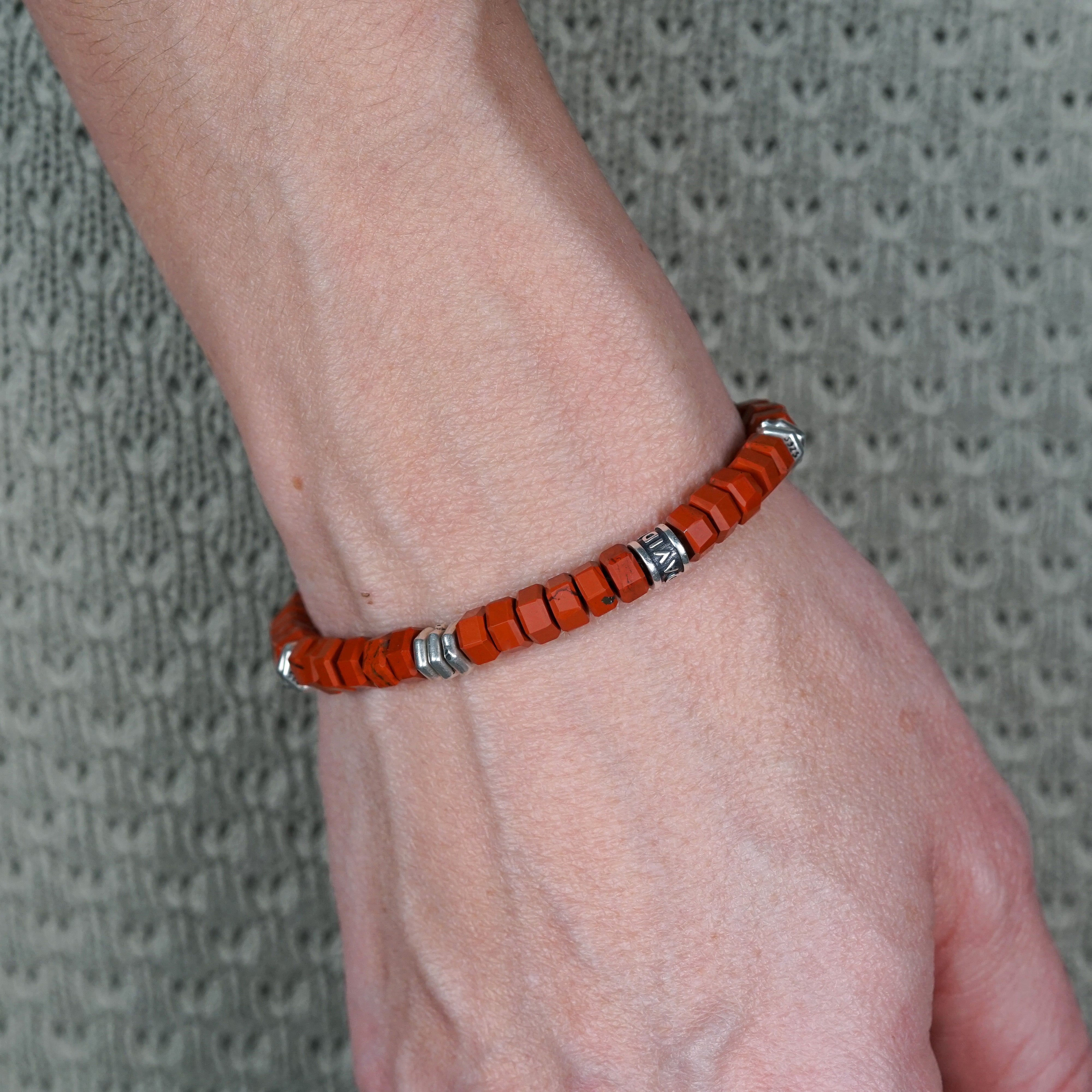 Verge Bracelet | Red Jasper & Sterling Silver