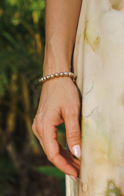 Mauve Pearl Bracelet | Sterling Silver