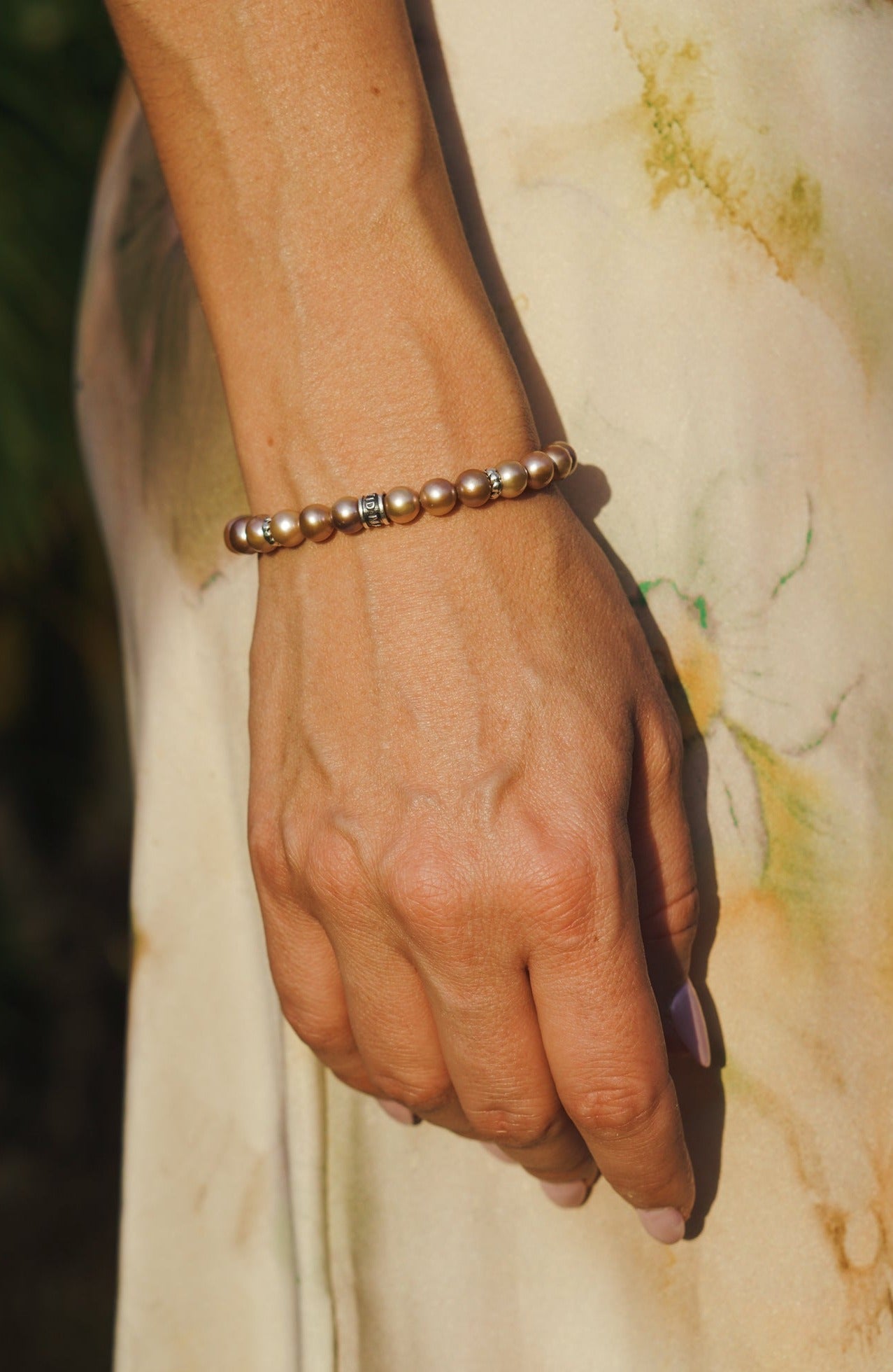 Mauve Pearl Bracelet | Sterling Silver