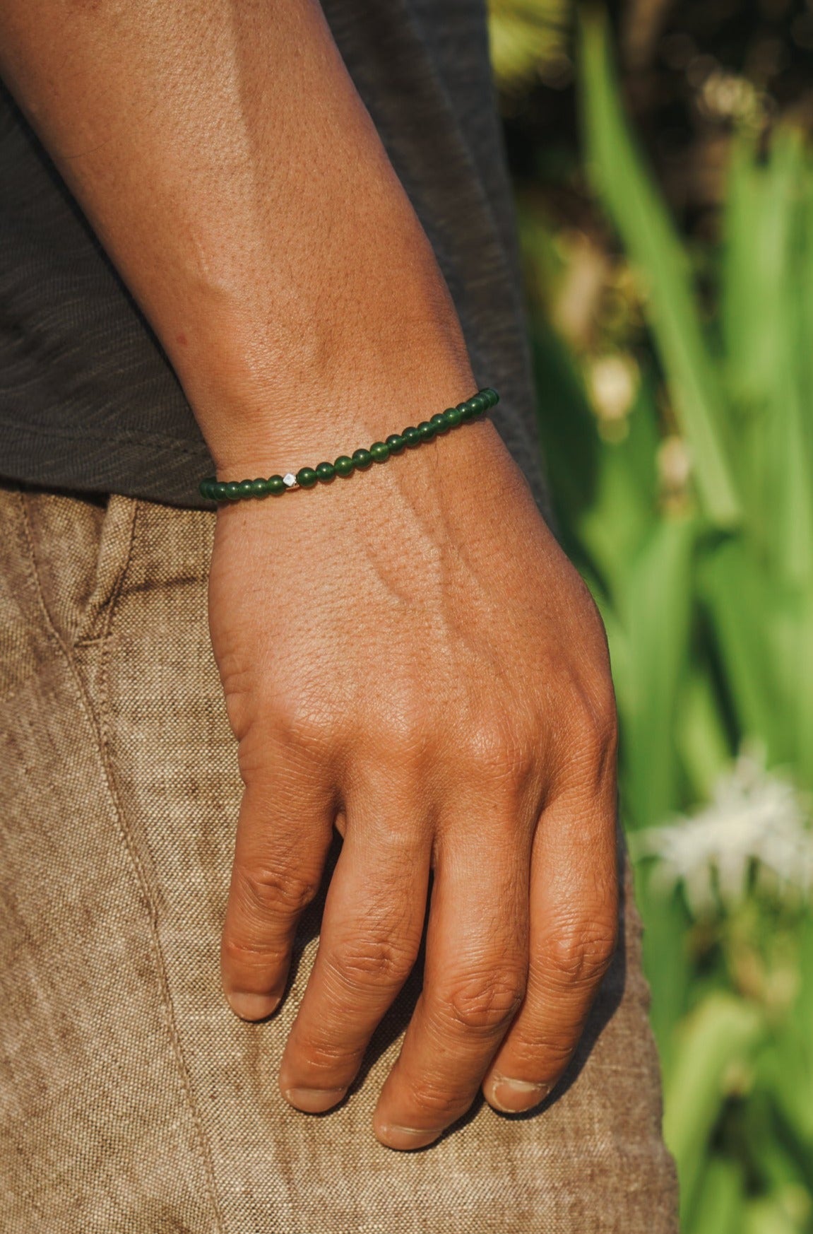 Signature Slim Bracelet | Jade & Sterling Silver