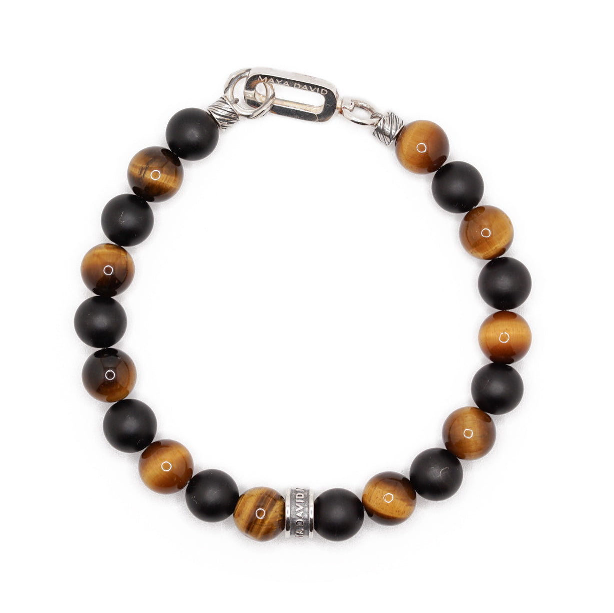 Onyx & Tiger's Eye | Sterling Silver | 8mm