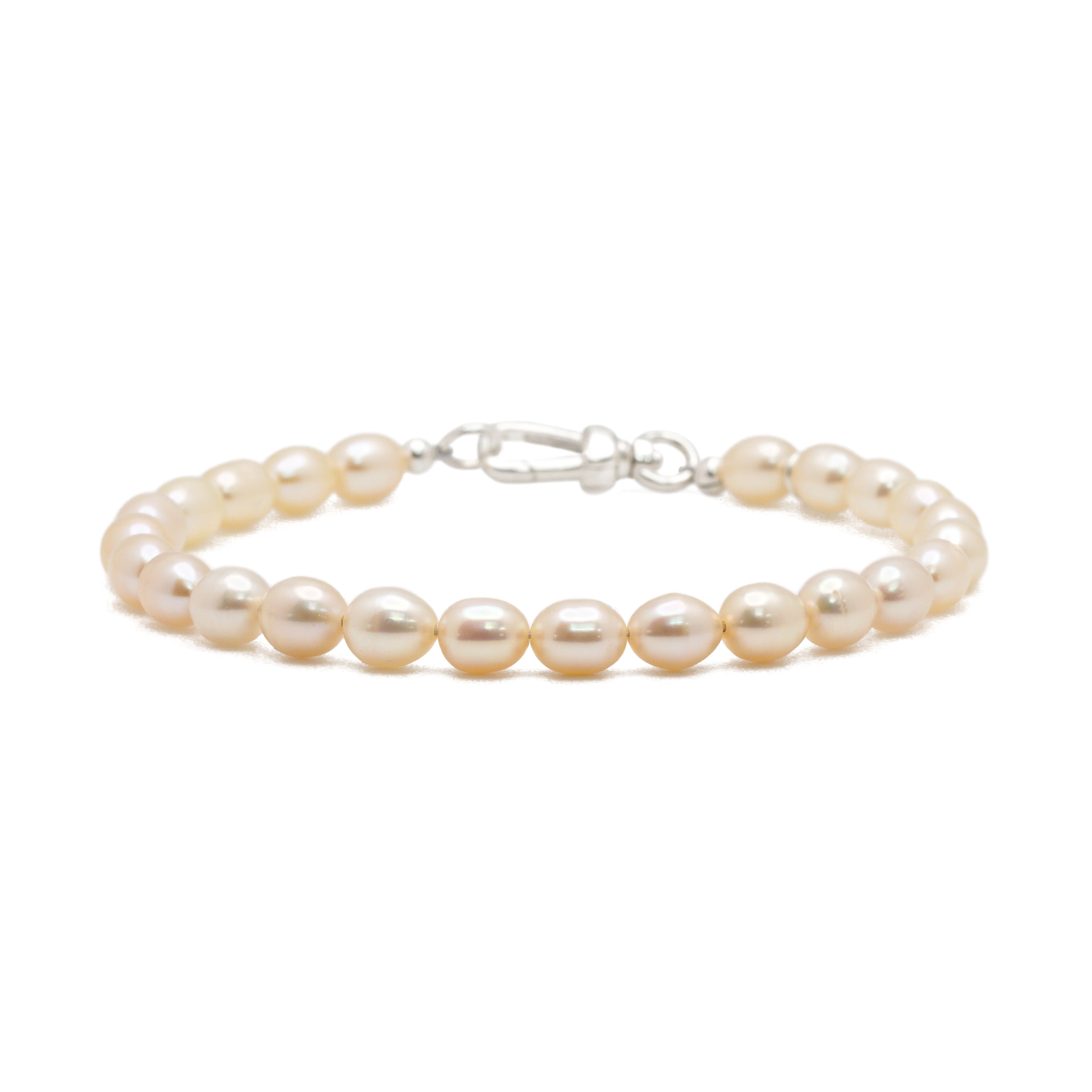 Peach Pearl Bracelet | Sterling Silver