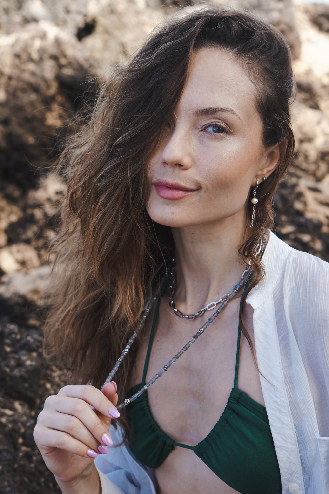 Phantom Ice Necklace | Labradorite, Skulls & Sterling Silver