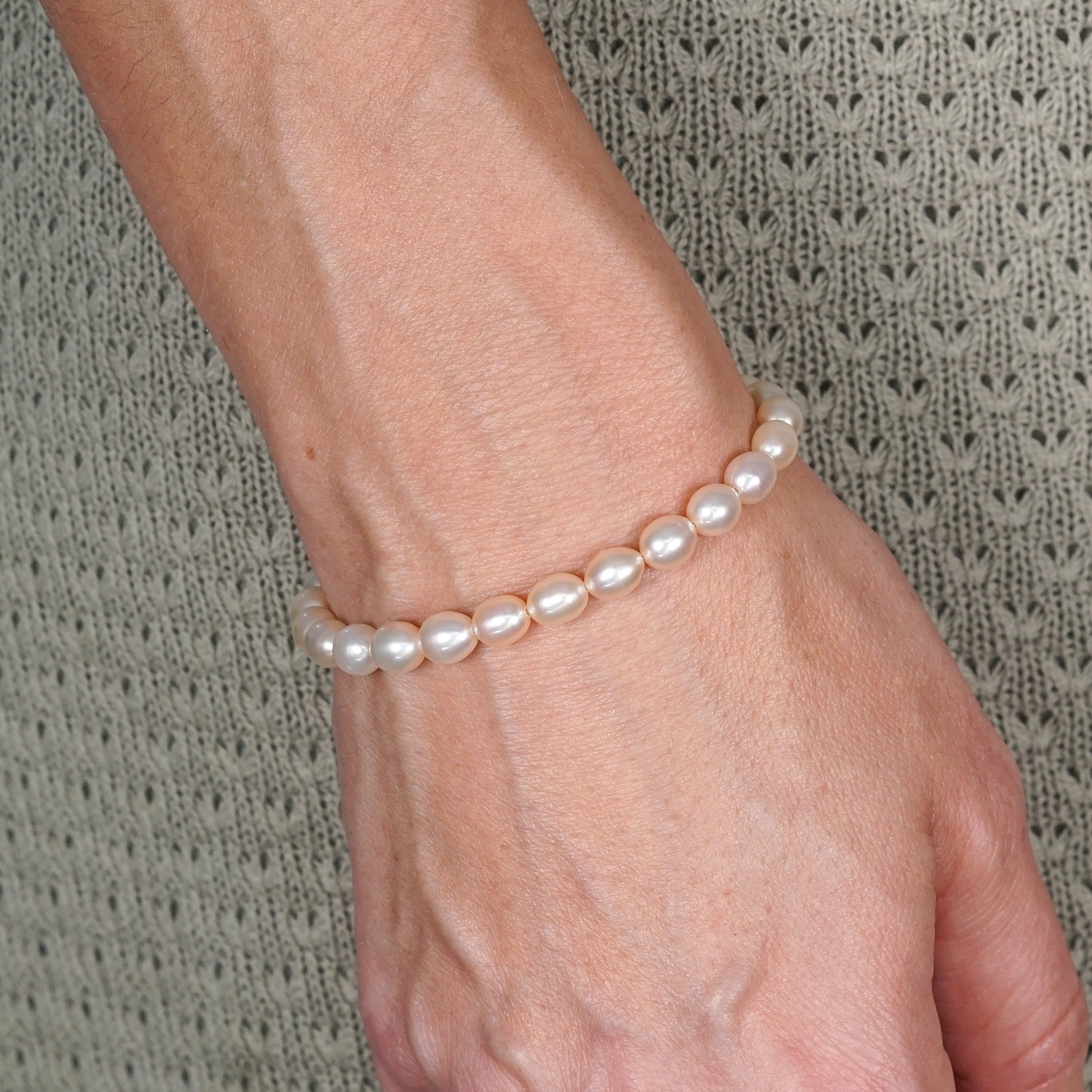 Peach Pearl Bracelet | Sterling Silver