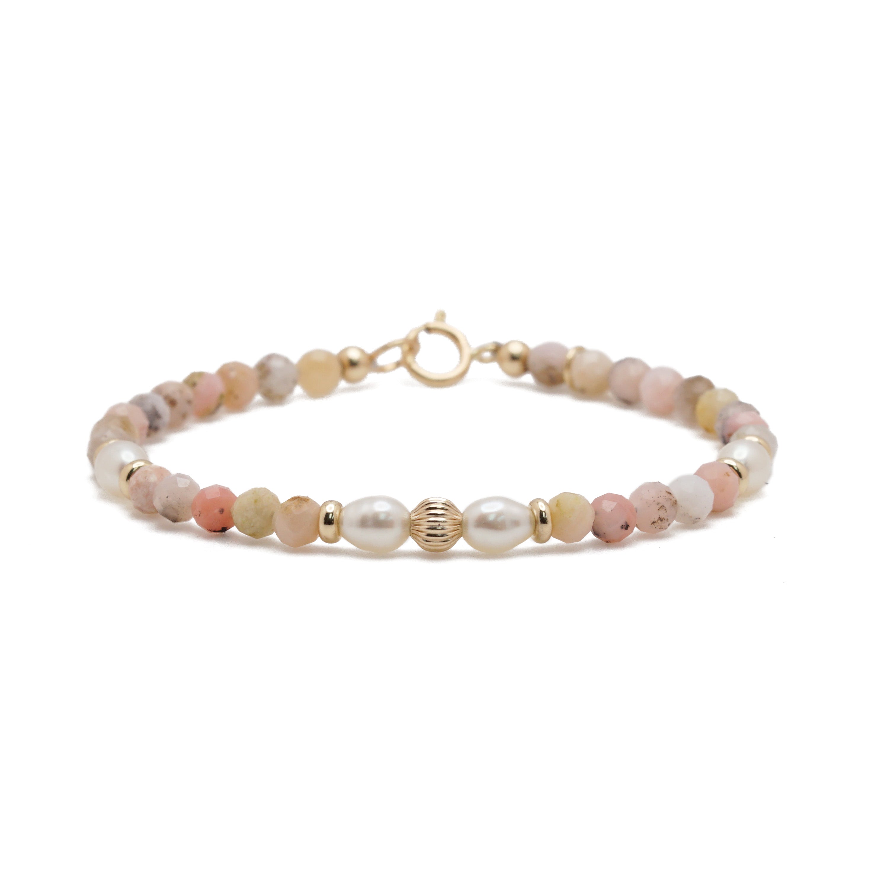 Cala Rosa Bracelet | Pink Opal, Pearls & 14K Gold