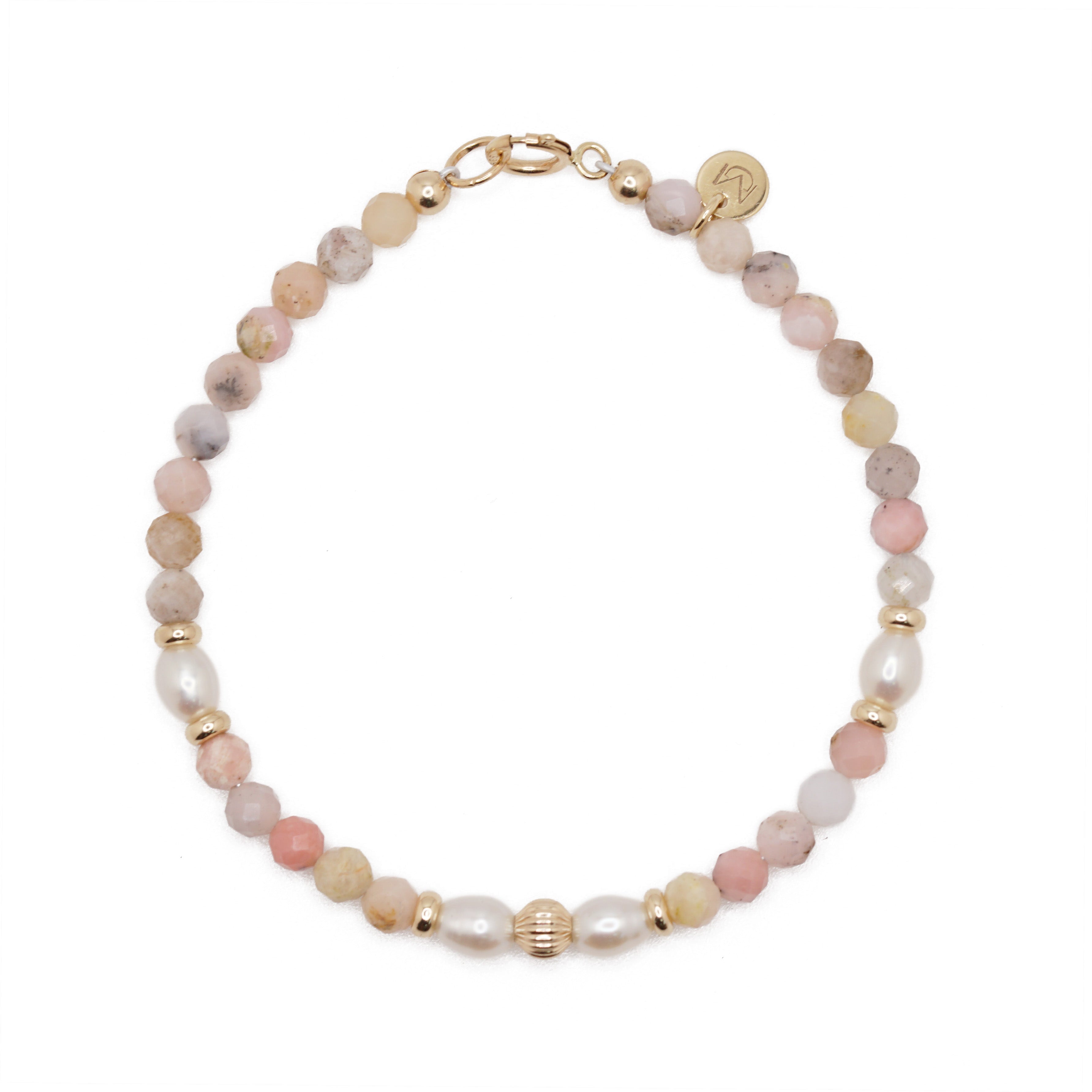 Cala Rosa Bracelet | Pink Opal, Pearls & 14K Gold