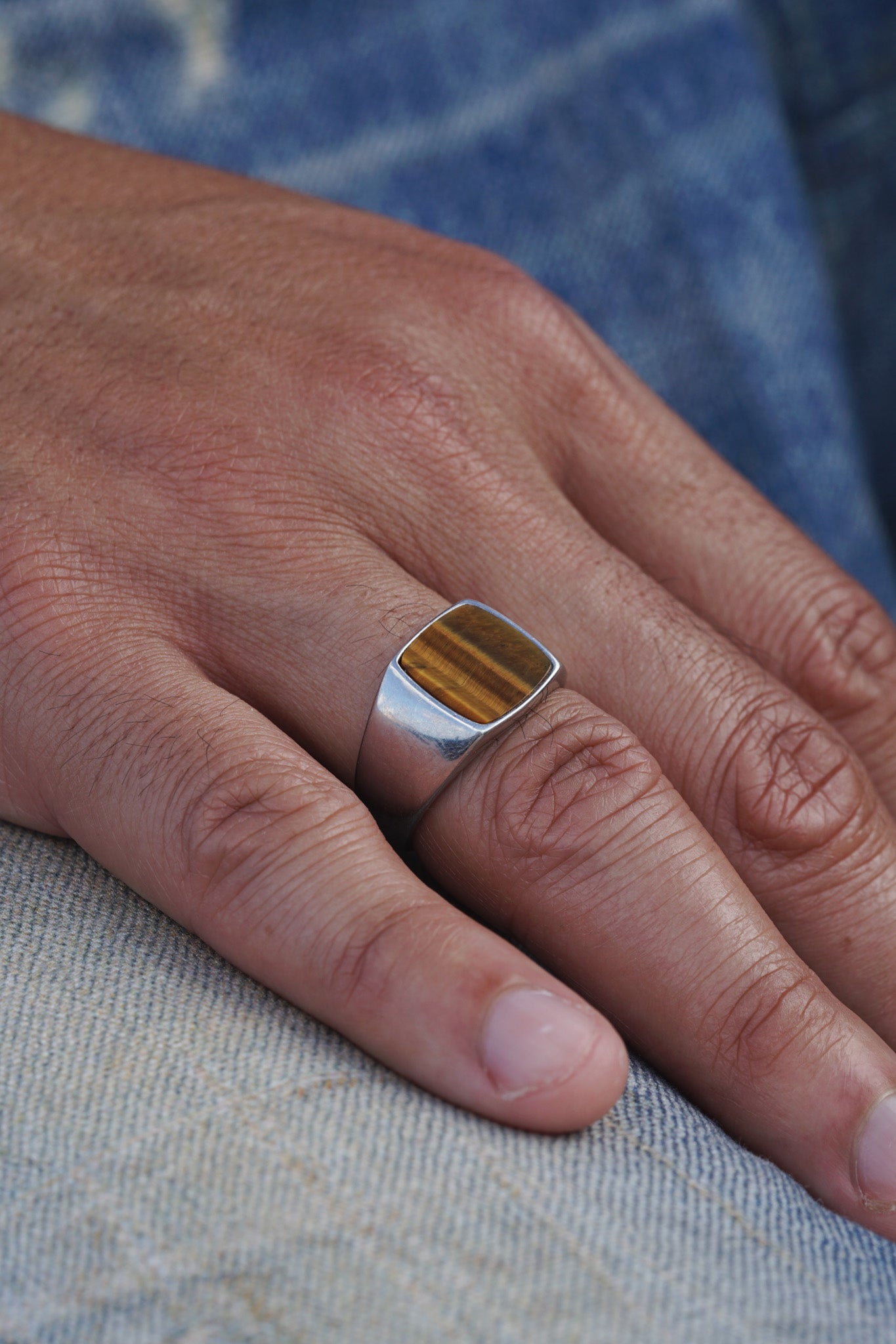 Tiger's Eye Signet Ring | Sterling Silver