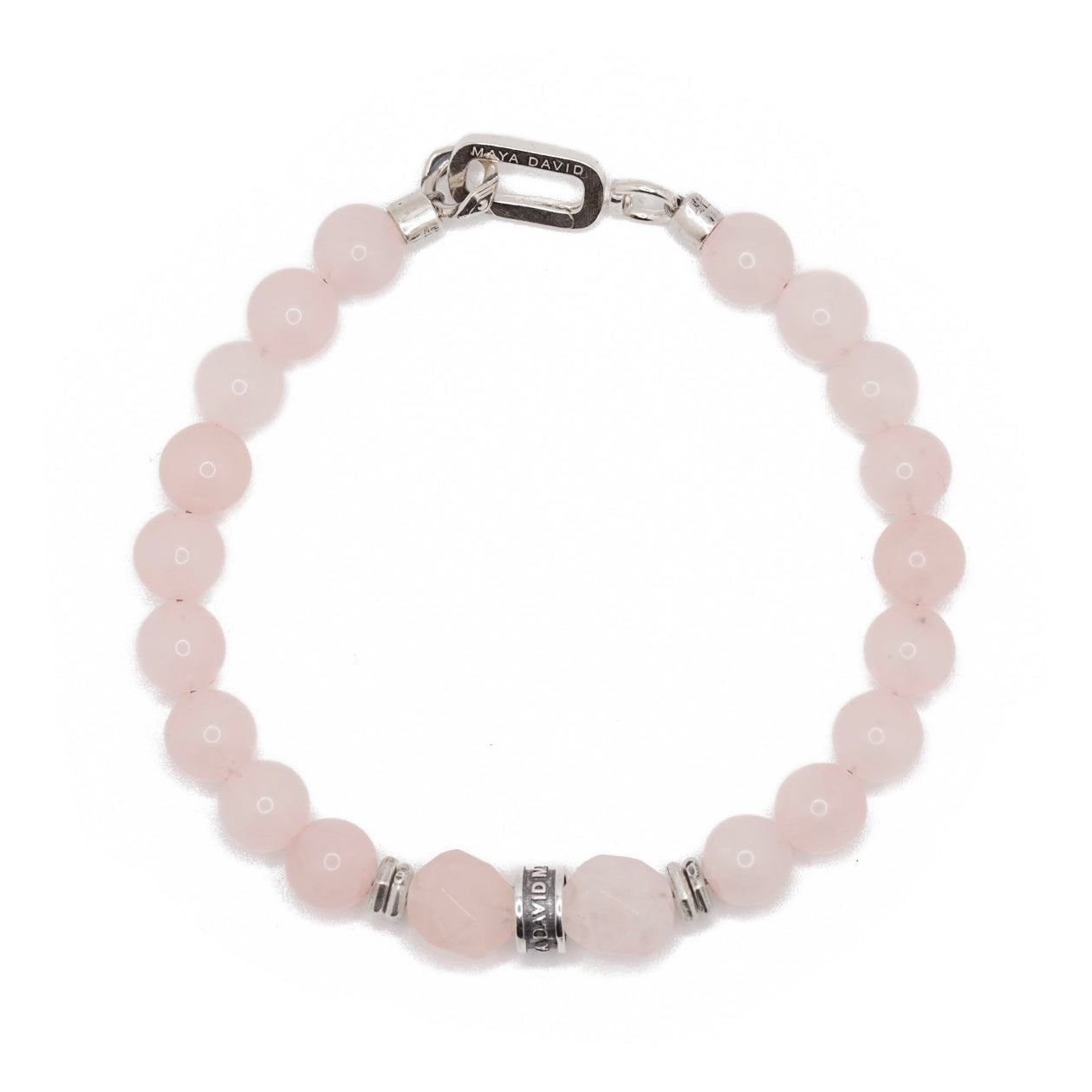 Rosecut Bold Bracelet | Rose Quartz & Sterling Silver